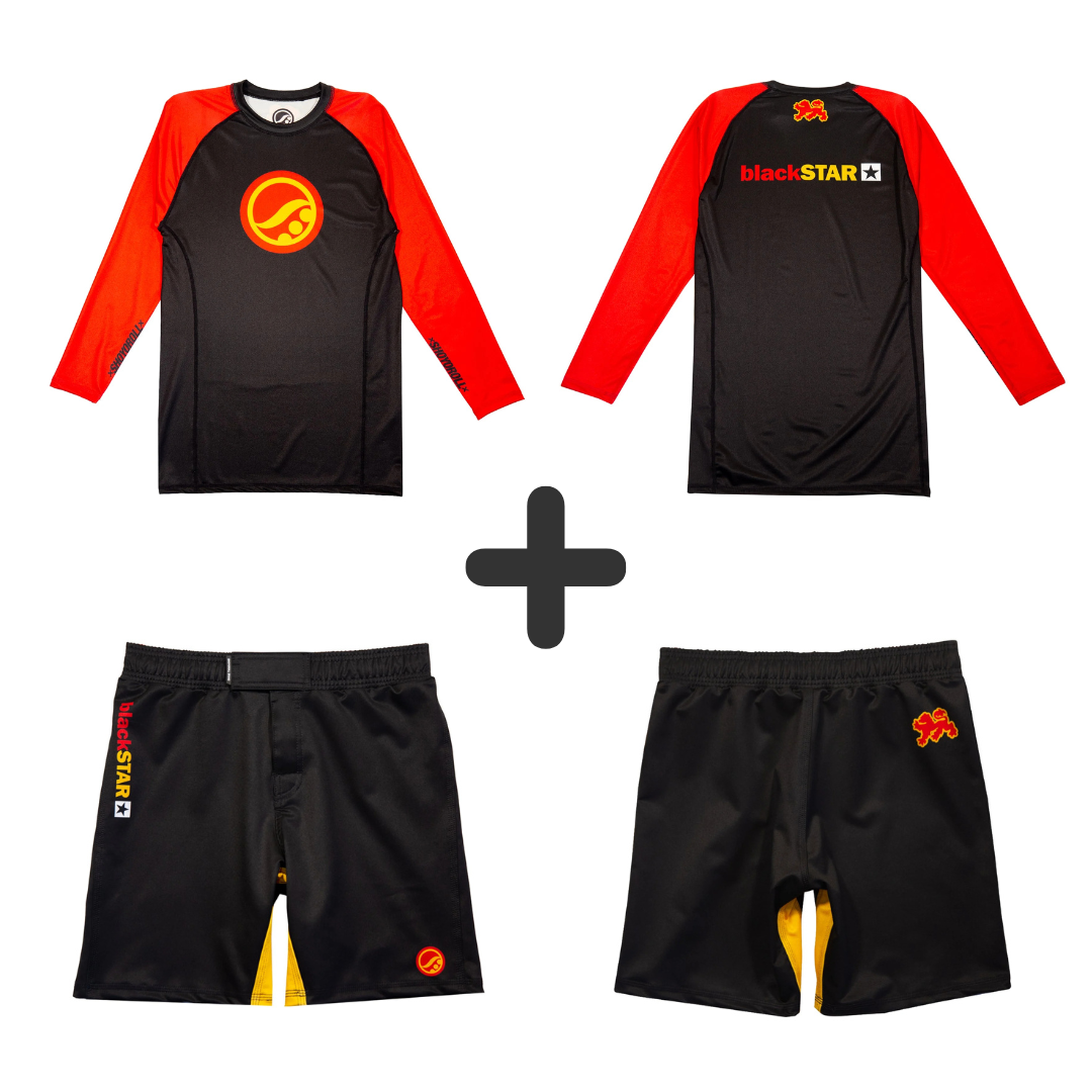 Shoyoroll Batch 146 BlackSTAR Retro Rash guard LS & MMA Shorts set