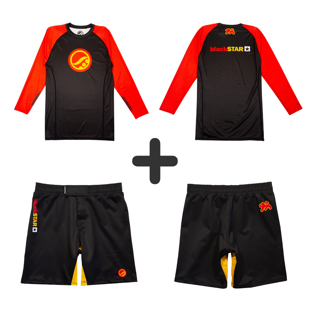 Ensemble Rashguard ML et Short MMA Shoyoroll Batch 146 BlackSTAR Rétro