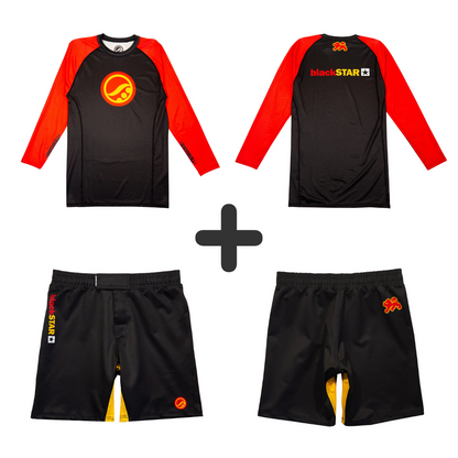 Ensemble Rashguard ML et Short MMA Shoyoroll Batch 146 BlackSTAR Rétro