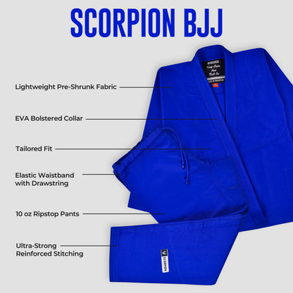 Scorpion Essential 1.0 Blue Brazilian Jiu Jitsu Mens BJJ Gi
