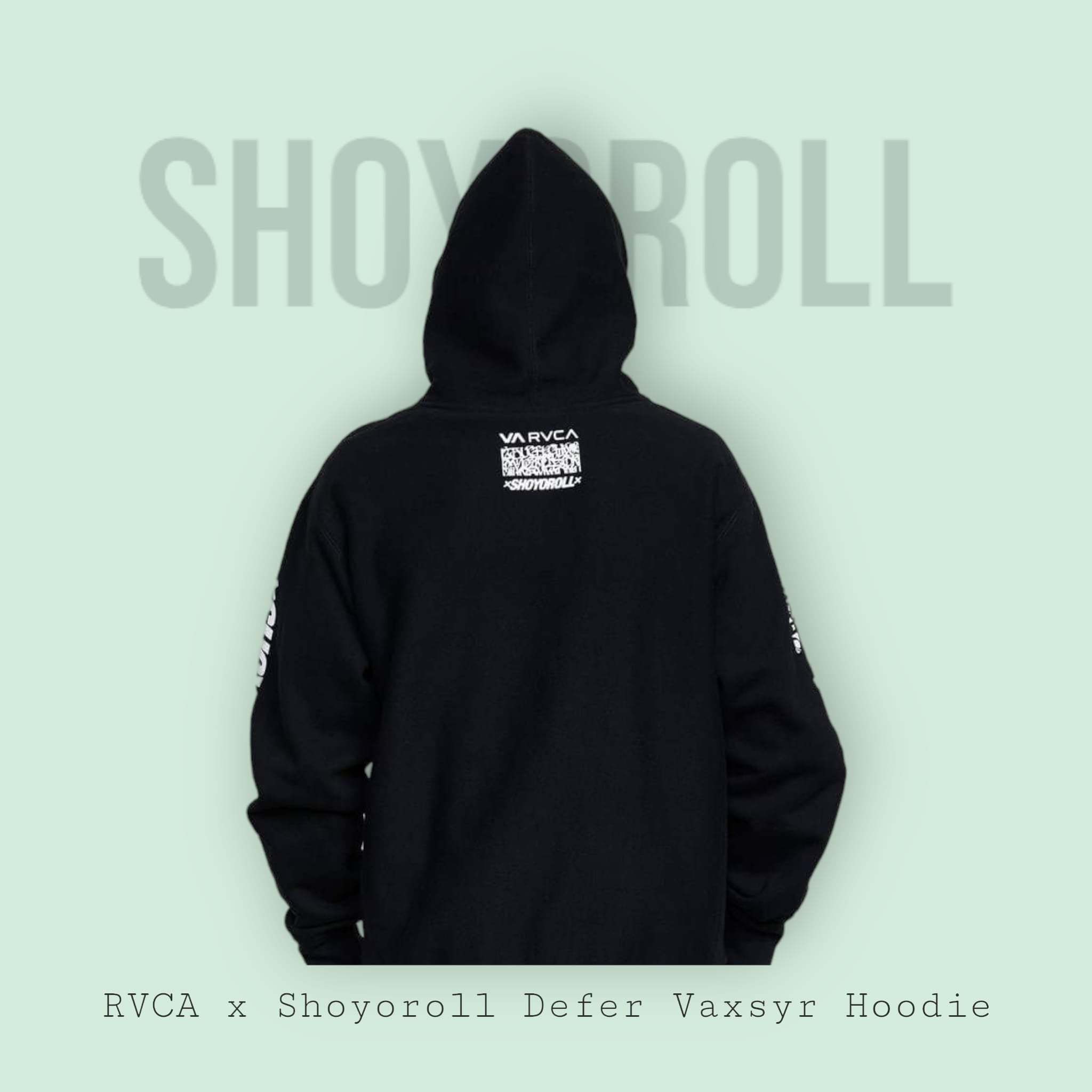 RVCA x Shoyoroll Defer Vaxsyr Hoodie - Black Fleece 300 GSM Premium BJJ Apparel