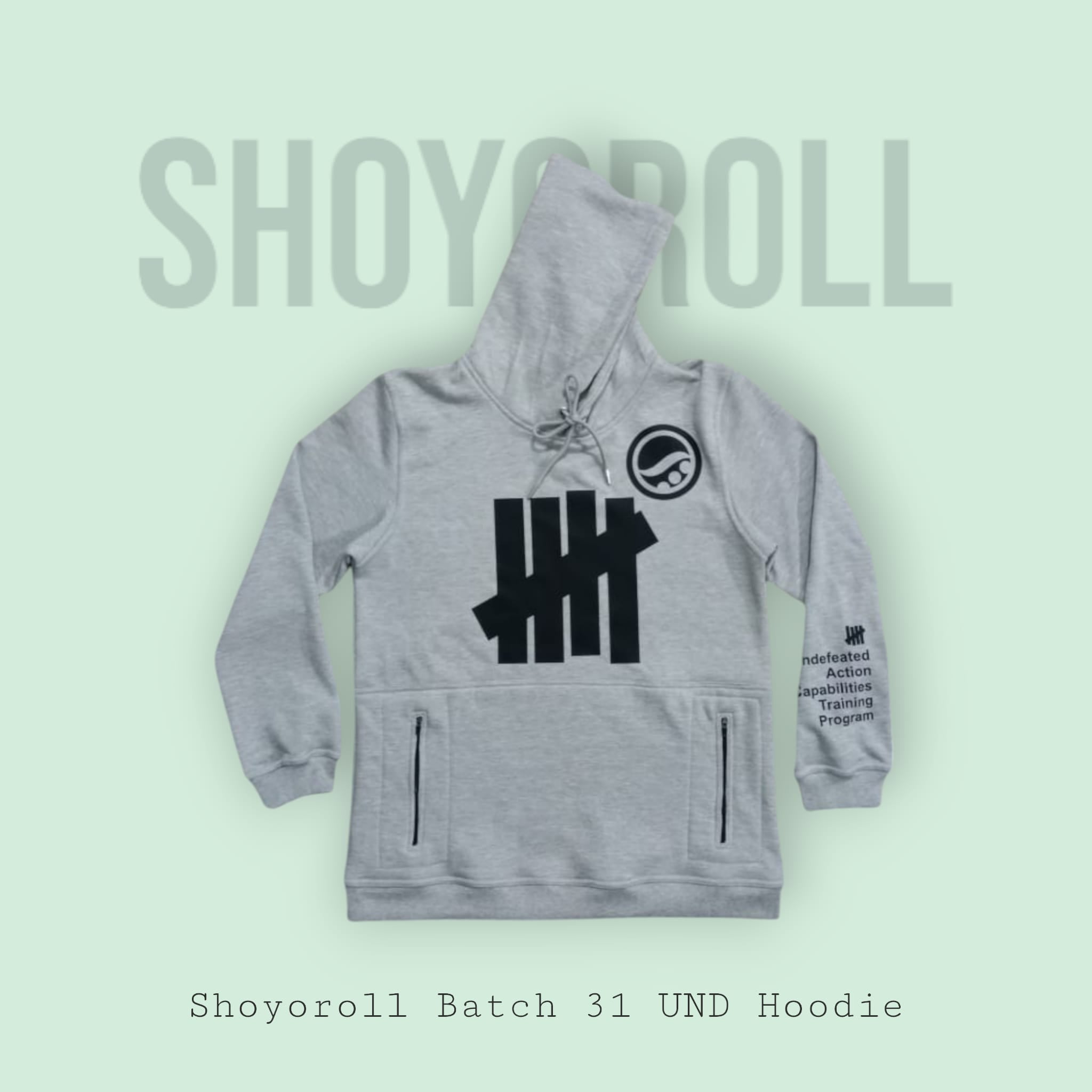 Shoyoroll Batch # 31 UND Hoodie - Gray Fleece 300 GSM Premium BJJ Apparel