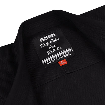 Scorpion Essential 1.0 Black Brazilian Jiu Jitsu Mens BJJ Gi